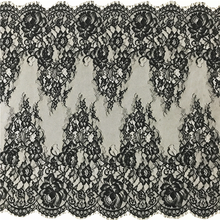 72CM*3米剪线蕾丝睫毛面料连衣裙半身裙桌旗睫毛蕾丝花边面料批发