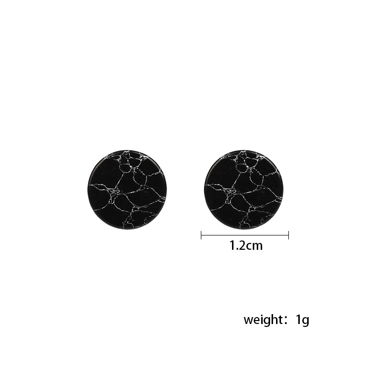 New Korean Simple Marble Black  White Turquoise Wild Round Triangle Earrings For Women display picture 17