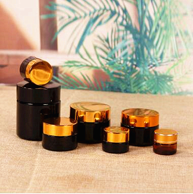 霜膏瓶 化妆品瓶 玻璃瓶批发 20克30克50克茶色瓶子 丝印批发