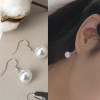 Accessory, earrings from pearl, pendant, Korean style, bright catchy style