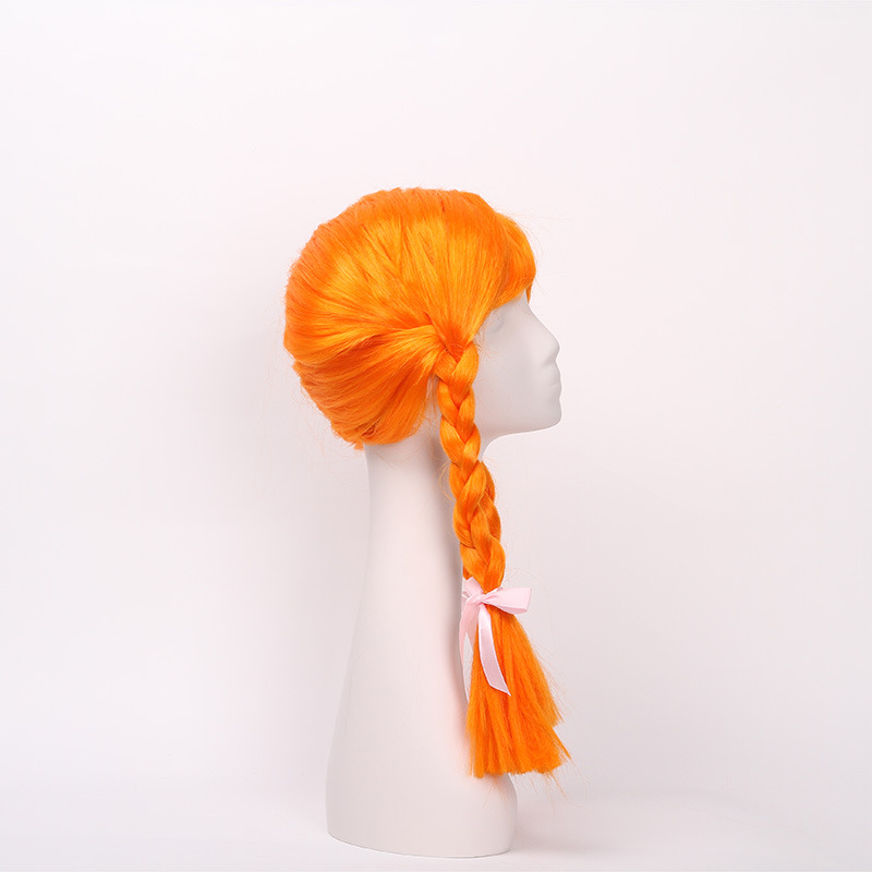 Newlook IMG - 1273 nueva peluca naranja de doble cola de caballo grande peluca de vacaciones