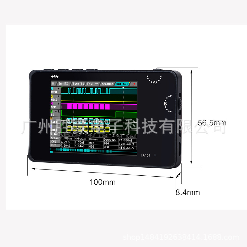 mini脱机式LA104逻辑分析仪4通道SPI IIC UART可编程100M采样率