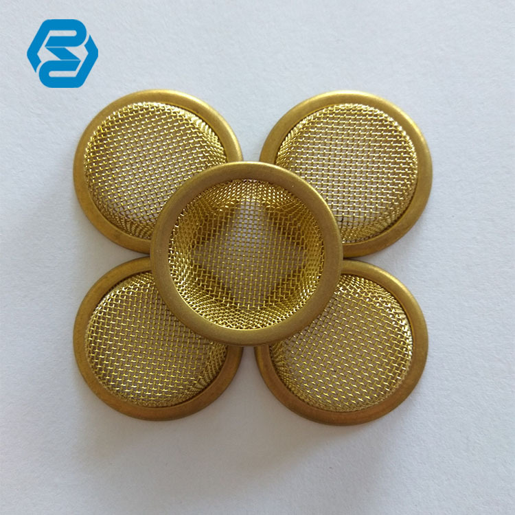 厂家定做冲压过滤网帽铜网编织网过滤帽药液过滤铜包边过滤网帽