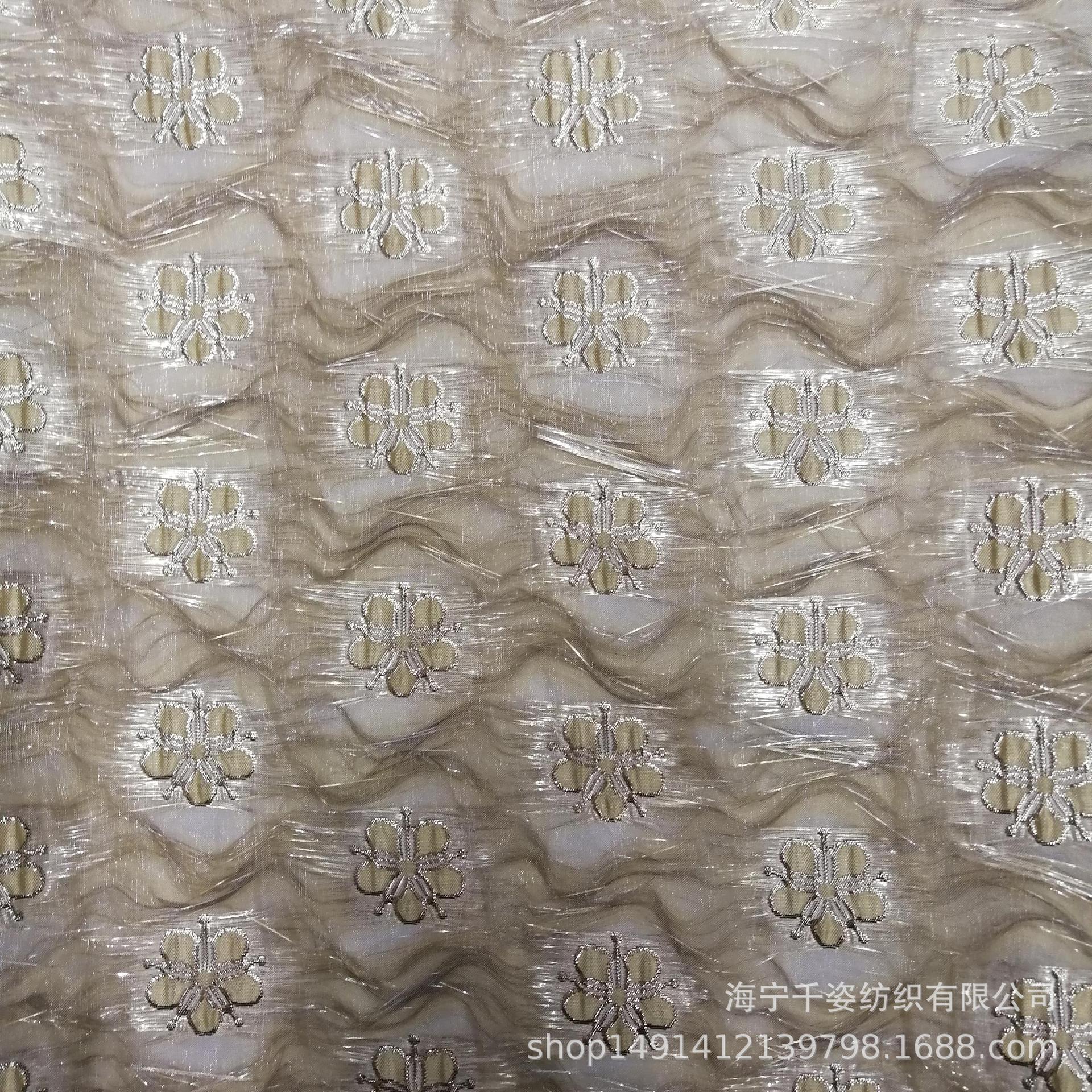 色织金银丝秋冬款时尚提花面料童装礼服连衣裙鞋料箱包抱枕