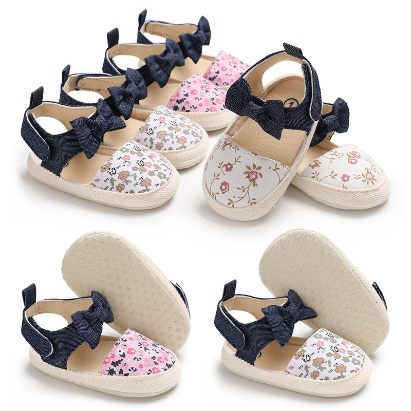 硅胶底碎花布婴儿鞋学步鞋宝宝鞋软底鞋baby shoes