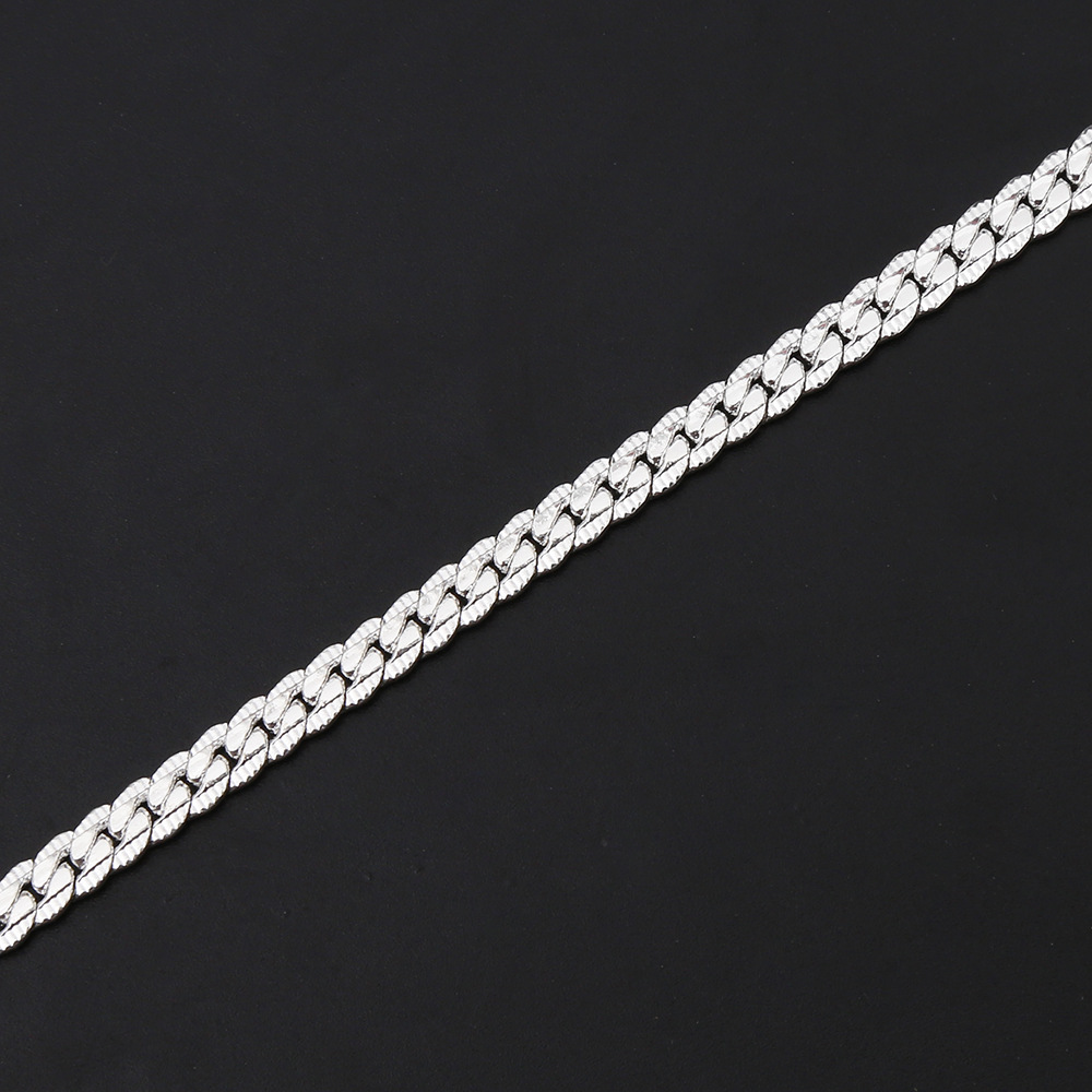 Silver Plated Curb Chain Necklace For Men And Women, Elegant_voghion.com