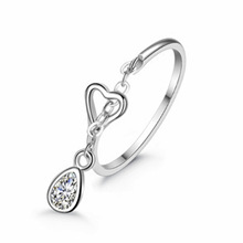 跨境热卖wish女 韩版创意气质水滴钻镶钻戒指戒子 小雨滴水滴戒指