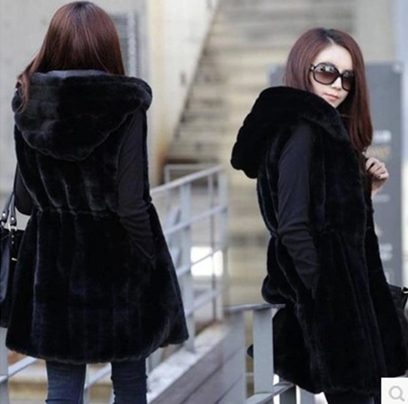 Cross-border faux fur women's Korean version of faux fur vest mid-length autumn and winter new rabbit plush fur coat