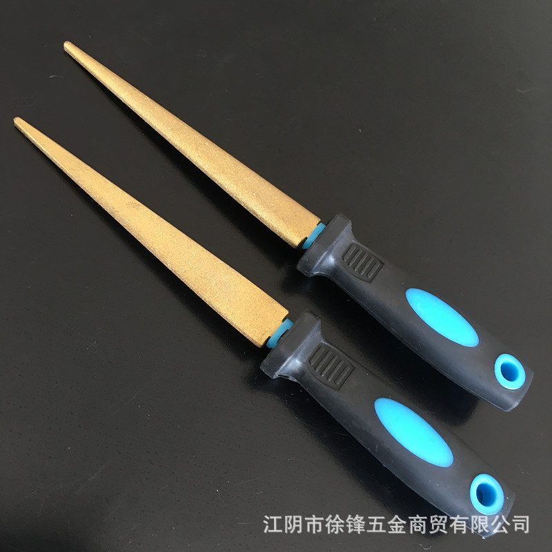 现货供应 磨刀器金刚石锉刀半圆金色300目陶瓷合金量8016