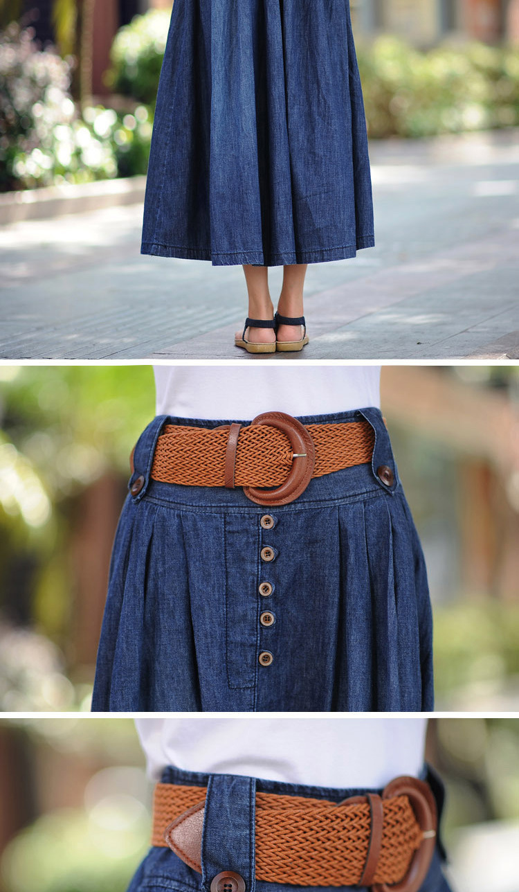 autumn plus size denim long skirt   NSDT9084