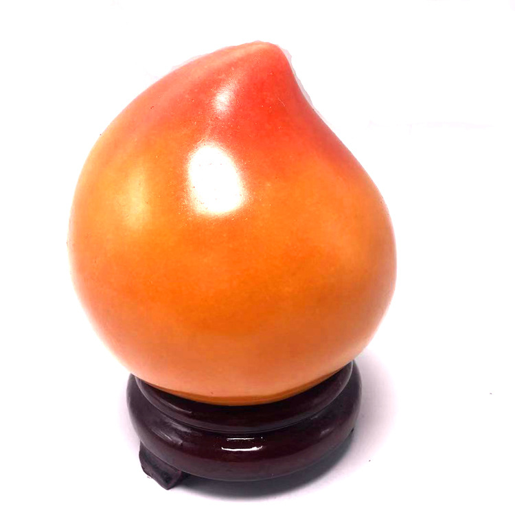 厂家直供黄蜡石玉石寿桃 家居装饰送老人寿礼奇石观赏石寿桃摆件