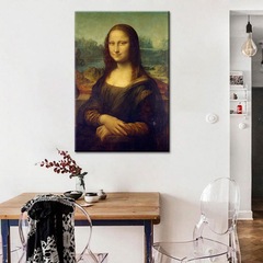 Vintage Oil Painting High Definition Print of Mona Lisa's Smile on Canvas, Framed and Unframed Artwork for Home Decoration