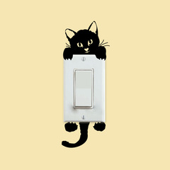 ZY327 new kitten bedroom switch sticker foreign trade wall sticker wholesale removable 3d three-dimensional wall sticker