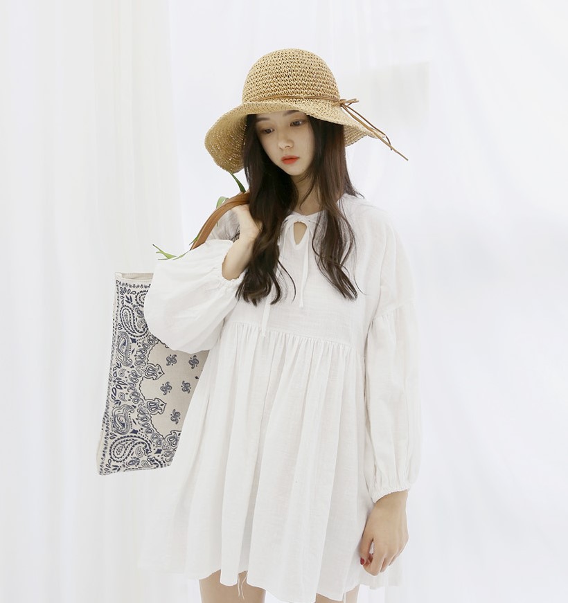 Women's Casual Beach Solid Color Big Eaves Sun Hat display picture 4