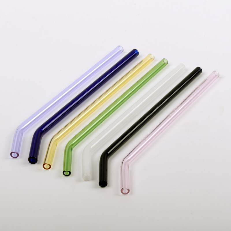 colour Heat Glass straw High temperature resistance adult pregnant woman Lazy man straw Glass Water cup Elbow straw