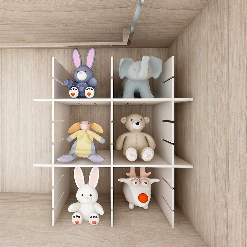 Wardrobe layered partition cabinet bookcase storage partition clothing storage baffle standing rack free combination grid