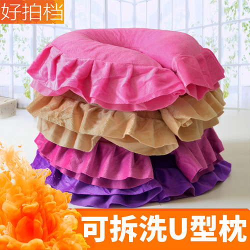 U-shaped pillow for beauty salon massage bed, U-shaped round pillow for massage and beauty bed, removable and washable face cushion hole pillow