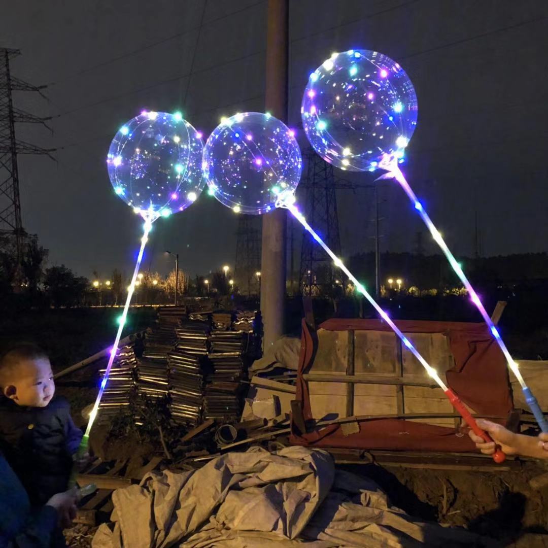 网红闪光波波球 led发光透明球 发光气球 发光波波球发光地摊玩具-阿里巴巴