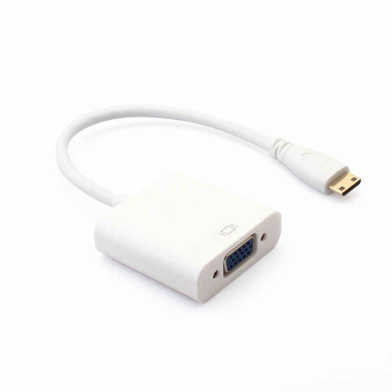 迷你mini hdmi转vga笔记本相机电脑连接电视显示器高清接头转换器|ru