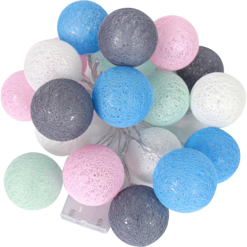 led cotton ball light string battery luminous light string manufacturer creative small lantern Christmas holiday LED string ball light decoration