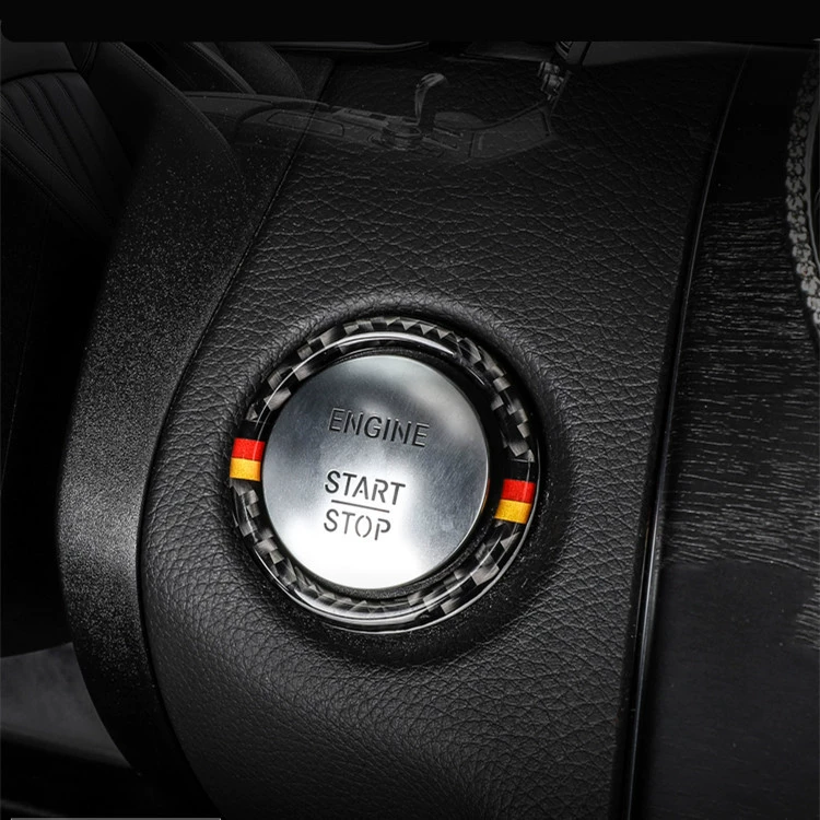 Mercedes-Benz C-Class W205/w213/GLC люк с кнопкой зажигания декоративное кольцо, обивка из углеродного волокна, аксессуары для интерьера