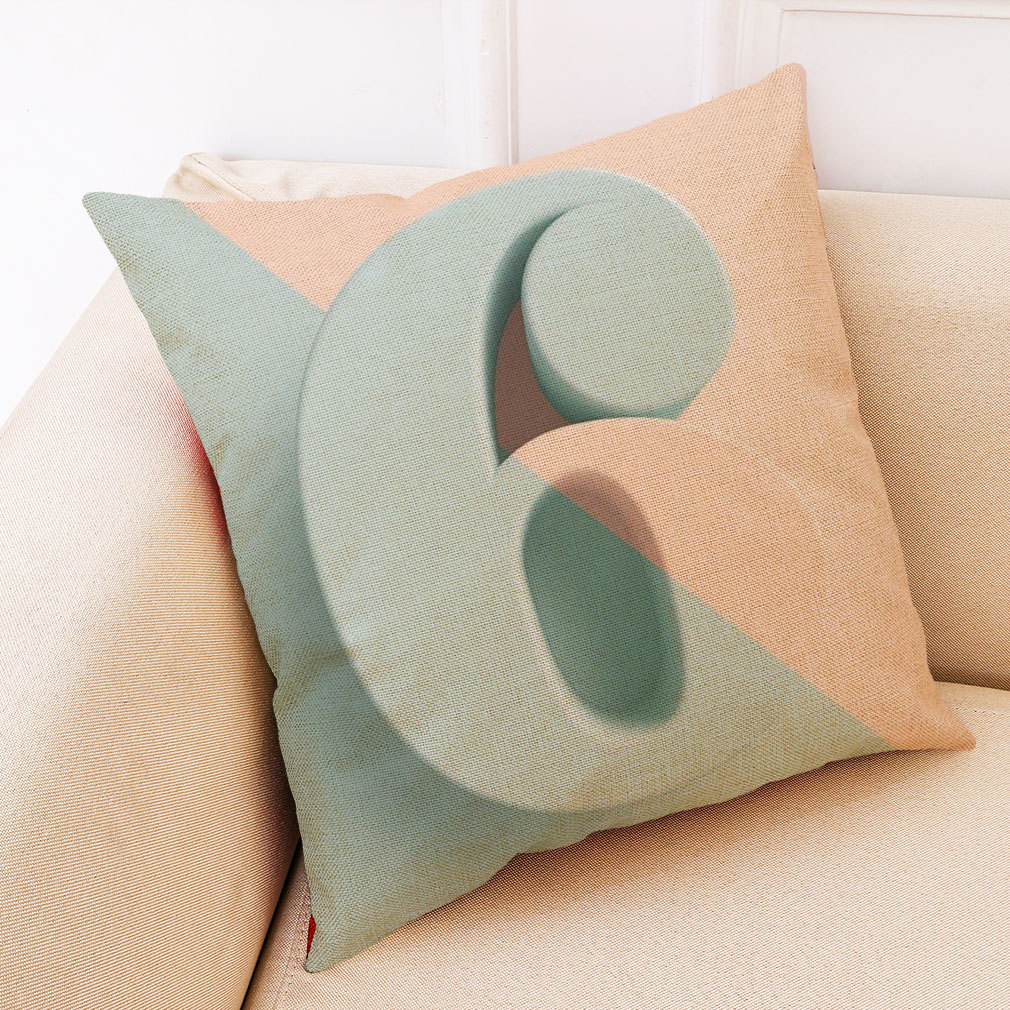 亚马逊 eBay 跨境热销创意数字棉麻抱枕套 汽车抱枕 来图批发定制