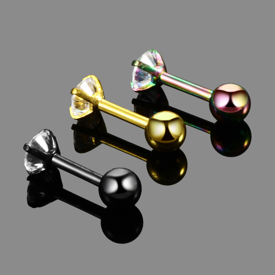 1 Piece Fashion Geometric Inlay Stainless Steel Zircon Ear Studs display picture 6