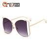 Trend fashionable sunglasses from pearl, metal glasses, European style