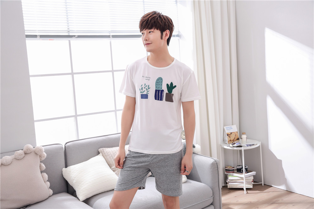 Cute Casual Style Short Sleeves Round Collar Polyester Lover’s Clothes Pajamas display picture 65