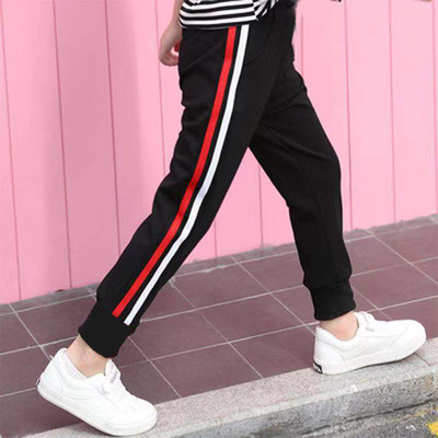 男大童休闲运动裤批发6-12岁女童双层胖童装2018秋冬新款加绒加厚