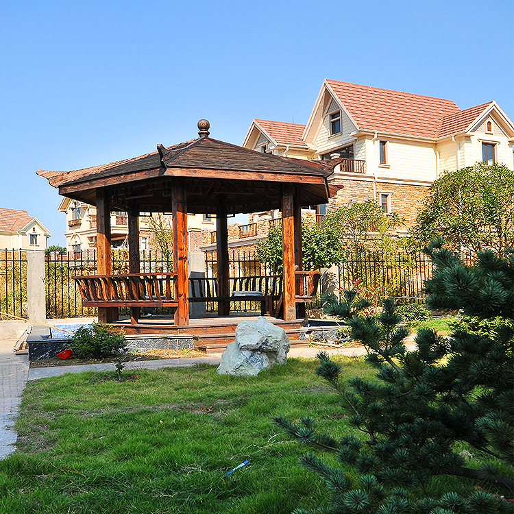 定制户外 公园凉亭 防腐木凉亭 佛山 六角景观亭木制 公园木亭|ms