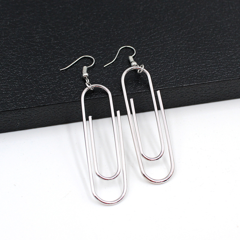 S925纯银防过敏幻乐之城耳环别针回形针耳饰耳钉厂家直销