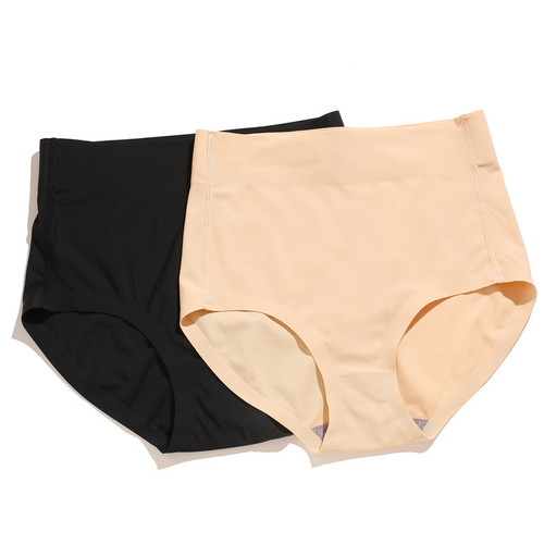 Women's Ice Silk Underwear Breathable and Seamless Medium-Waist One-Piece Triangle Pajama Bottoms with Cotton gusset