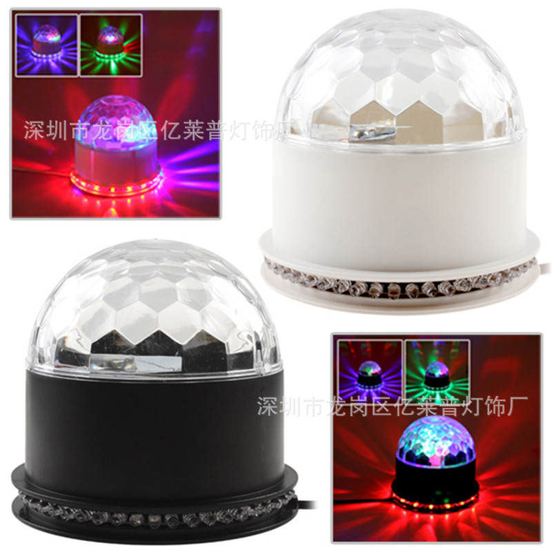LED etapa luz controlada por voz 6-color giratorio luz UFO haz pequeña bola mágica luz mini luz láser colorido luz giratoria