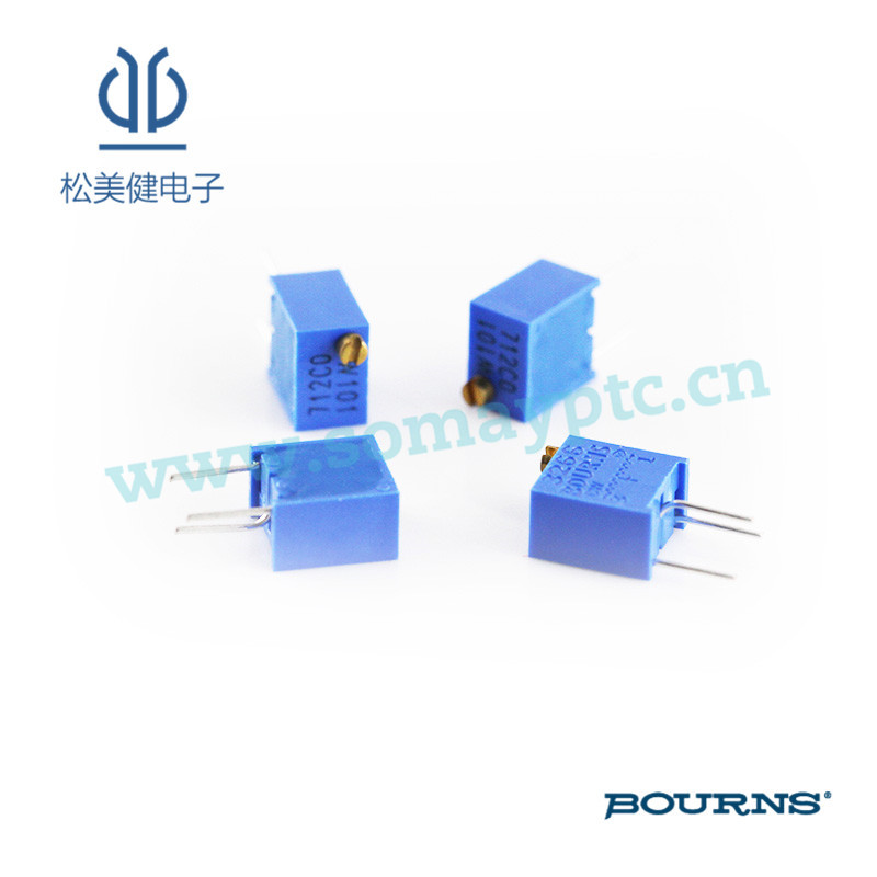 批发BOURNS(伯恩斯直插密封型原装正品)微调电位器3266W-1-101LF