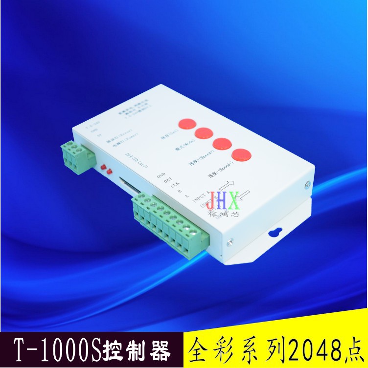T1000S全彩控制器IC幻彩燈條模組可編程點控制器帶SD卡工程款