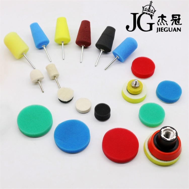 汽车精细抛光海绵头锥形海绵球死角海绵磨头圆柱形海绵轮3-6mm杆