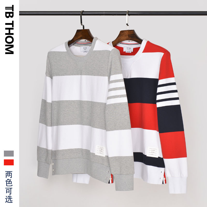 quality goods TB THOM Factory wholesale T-shirts Socket stripe Sweater pure cotton Trend Chaopai leisure time coat