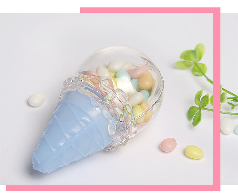 Creative Festive Supplies Wedding Gifts Candy Box Custom Ice Cream Round Plastic Transparent Candy Packaging Box display picture 4