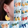 Fashionable summer earrings, fresh acrylic fruit jewelry, European style, wholesale