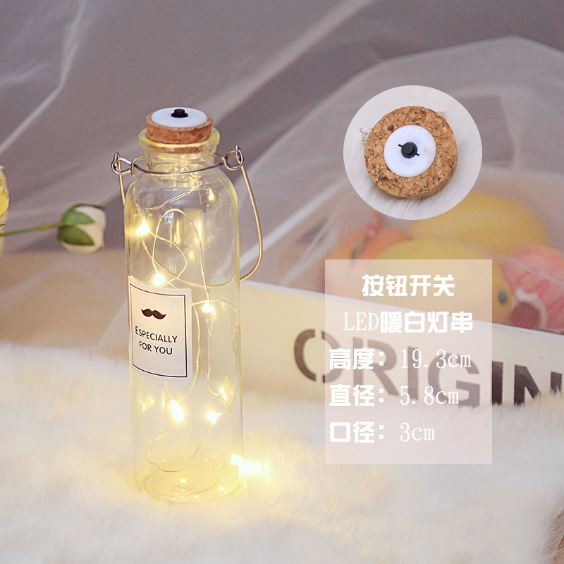 Botella de deseos luminosa botella de vidrio creativa qixi amante graduación regalo Navidad LED deriva botella estrella