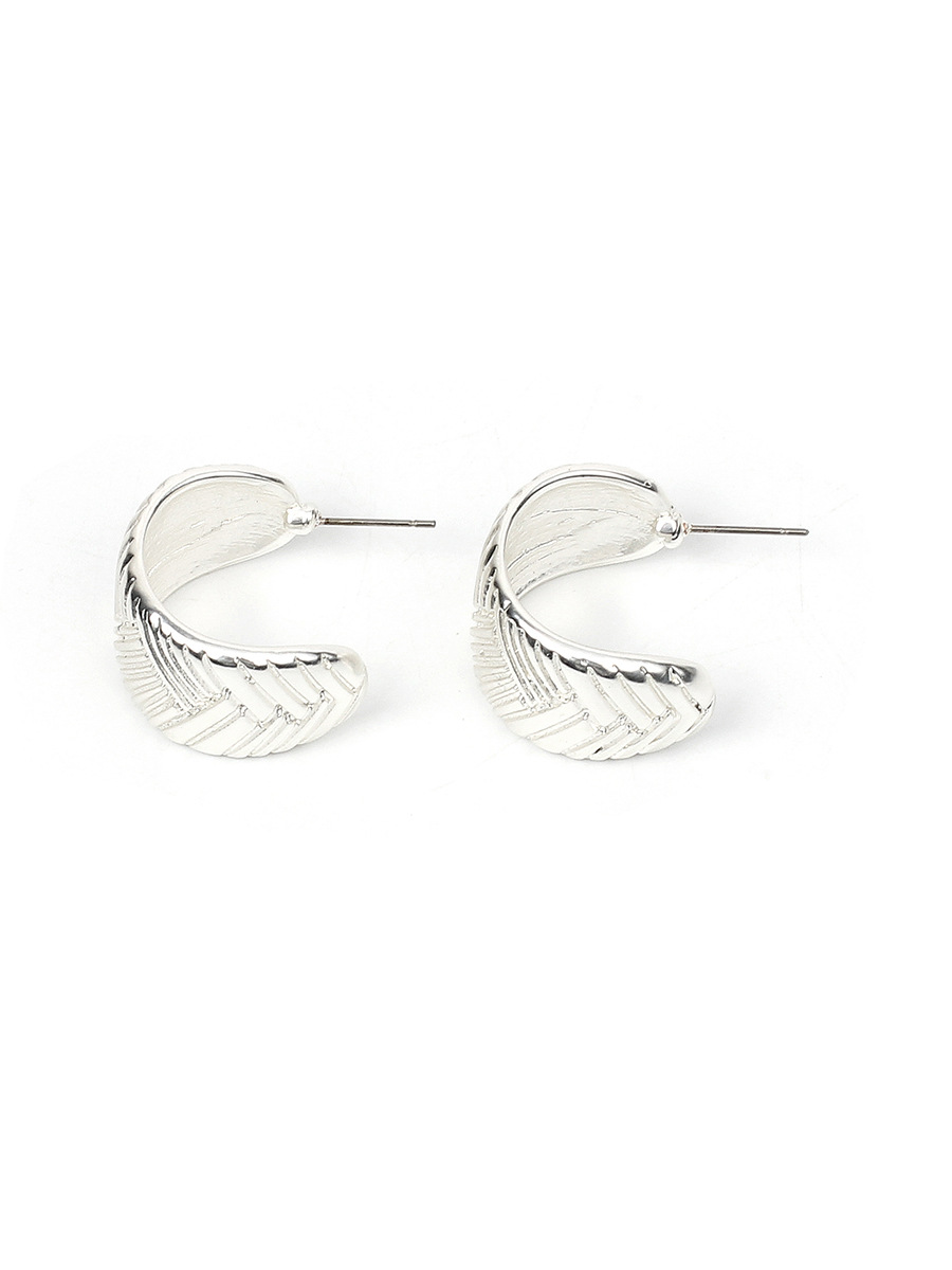18g Weight No Inlaid Inlay Material Earrings, Ear Studs Classification Travel Occasion Copper Material Geometric Pattern Women'S Gender Gold, Silver Color  New Korean All-match Retro Earrings 2