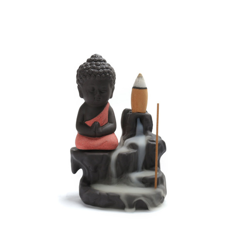Backflow incense burner creative purple sand monk mountain water incense burner ceramic crafts incense road home office ornaments