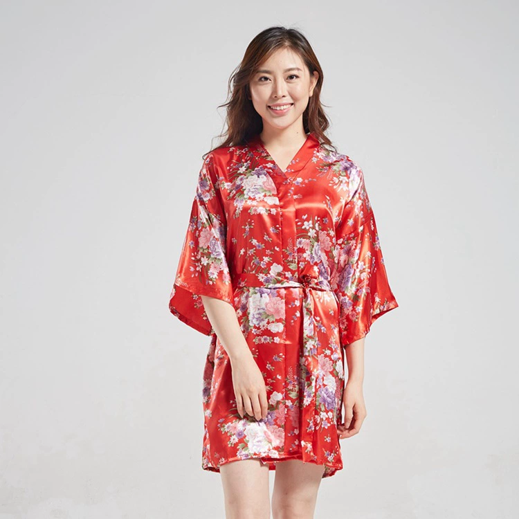 Короткий кардиган на шнуровке, сексуальная пижама, традиционное повседневное японское кимоно, халат с цветком вишни, домашняя одежда, женская ночная рубашка