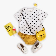 童裝波點ins爆款大PP0-3歲嬰兒小童套裝兩件韓版兒童衣服批發夏款