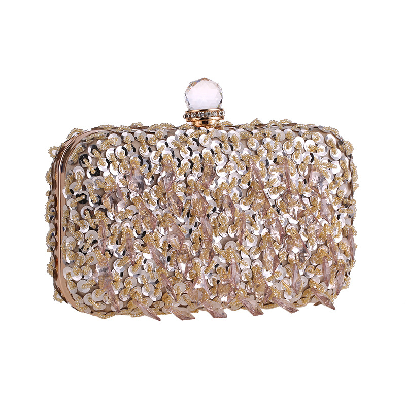 new beaded dinner bag clutch bag hard box small square bagpicture3