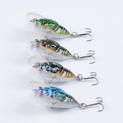 Lure bait insect bionic bait cicada 5cm/6.2g painted plastic fishing bait manufacturer wholesale fake bait cross-border water surface