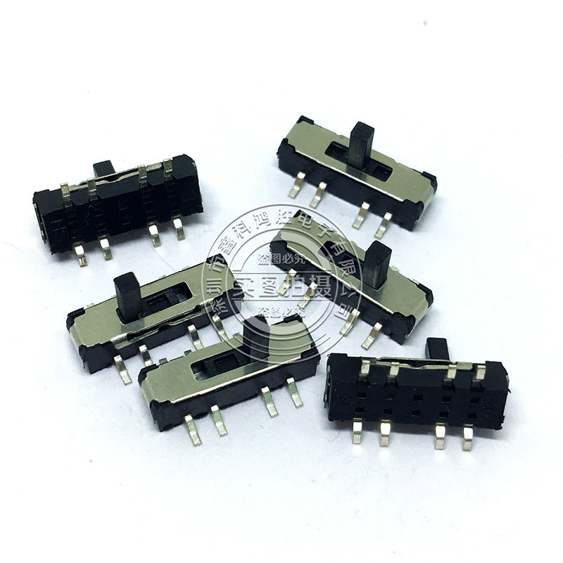 贴片拨动开关8脚3档 MSS23D19 柄长2MM 2P3T 八脚滑动开关