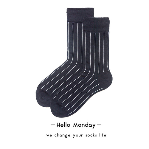 33556HELLOMONDAY Cotton Vertical Stripe Spring and Summer Series Couple Style Men's and Women's Socks Trendy Europe and America