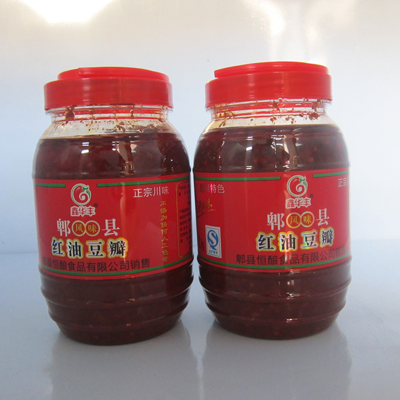 红油豆瓣酱 鑫华丰郫县豆瓣酱1000g*8瓶 川菜酱类调料厂家批发
